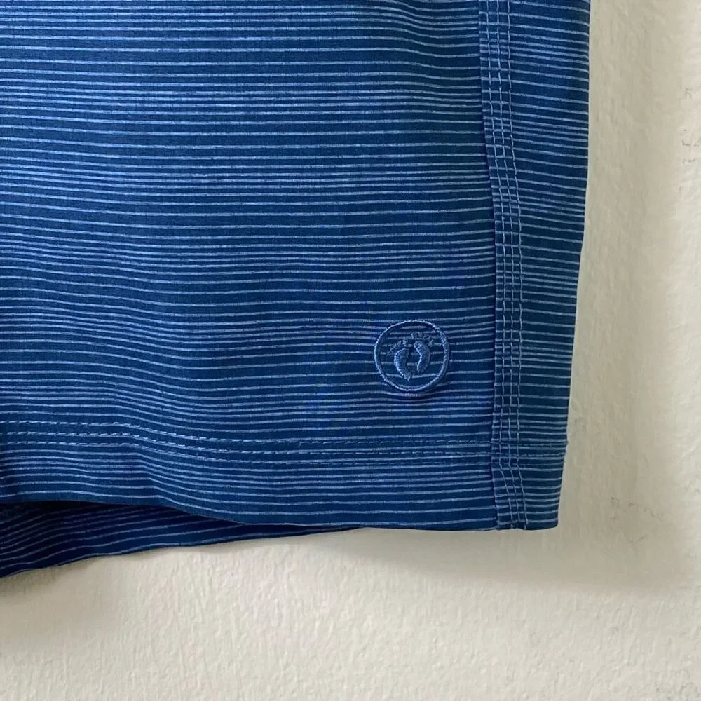 Hang Ten Men’s Navy Blue Striped Board Shorts with Pockets Size 40